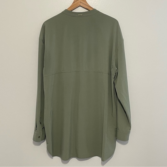 Prana Railay Womens Oversized Olive Green Button Up Shirt Size XL - Picture 3 of 9
